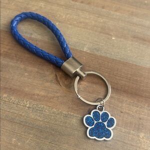Paw Prints by Blue Crystal Keychain